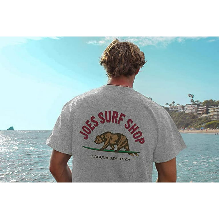 Joe’s Surf Shop Men’s Surf Bus Tee – Heavy Cotton Long Sleeve Casual Shirt