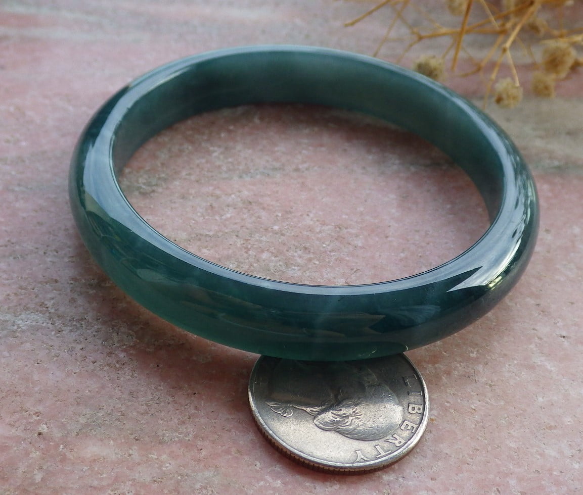 Icy Green Natural A JADE Jadeite Bangle Bracelet 60 mm 684191 TN
