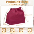 thumbnail image 2 of Uxcell 2 Pcs Bolsa de Maquillaje con Cuerda, Bolsa Cosmética de Lona de 7.3" para Mujeres, Organizador de Artículos de Tocador para Viajes, Color Burdeos, 2 of 7