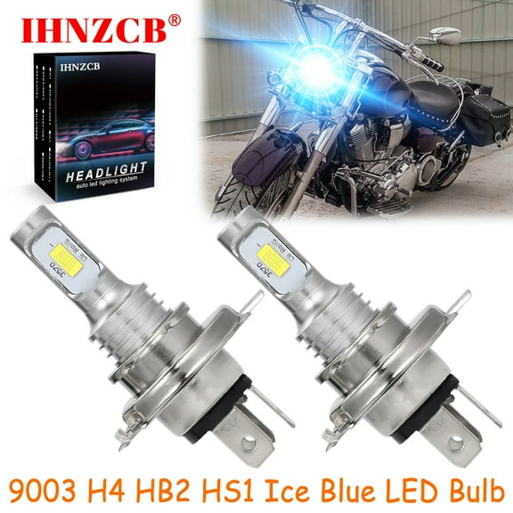 IHNZCB for Yamaha Road Star XV1600 XV1700 - 2X HS1 9003 H4 HB2 LED Headlights Bulb 55W Ice Blue YTL,Motorcycle Light,Y98