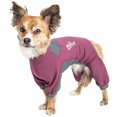 thumbnail image 1 of Dog Helios YGHL8PKXS Rufflex 4-Way-Stretch Breathable Full Bodied Performance Dog Warmup Track Suit - Pink & Grey, Extra Small, 1 of 1