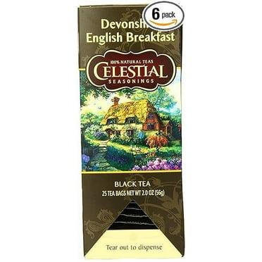 Celestial Seasonings Black Tea, Devonshire English Breakfast, Contains Caffeine, 25 Tea Bags (Pack of 6)