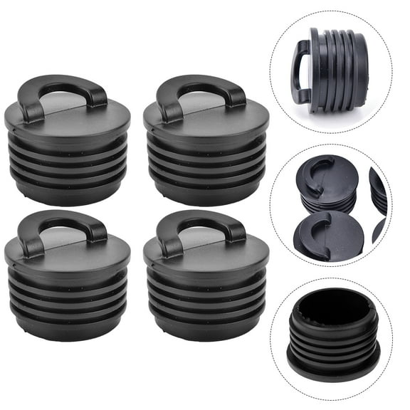 BESTOYARD 4Pcs Kayak Boat Drain Plug Universal Black Drain Hole Replacement Kit