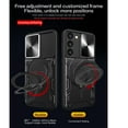 thumbnail image 5 of Heavy Duty Case for Samsung Galaxy S21 FE, Camera Lens Sliding Cover with Hidden Bracket Magnetic Car Mount Holder, Rugged PC+TPU Hybrid Military Grade Shockproof Lens Protection Case, Red, 5 of 10