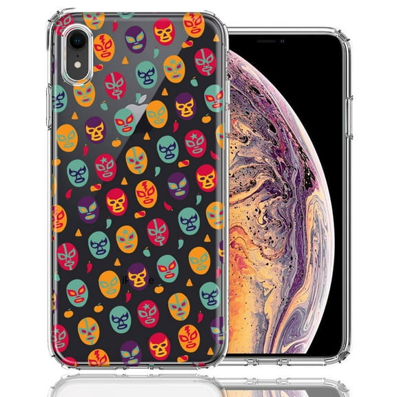 MUNDAZE For Apple iPhone XR Lucha Libre Masks Design Double Layer Phone Case Cover