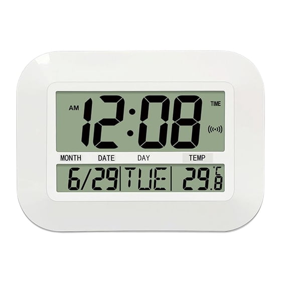 Naiovety Reloj de pared digital para alarma y calendario Alarmas duales/posposición Pantalla fácil de leer de respaldo Tipo 1 Type2 NO2