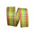 thumbnail image 2 of Reliant Ribbon 92577W-204-40K Breezeway Plaid Value Wired Edge Ribbon - Lime - 2.5 in. x 50 yards, 2 of 3