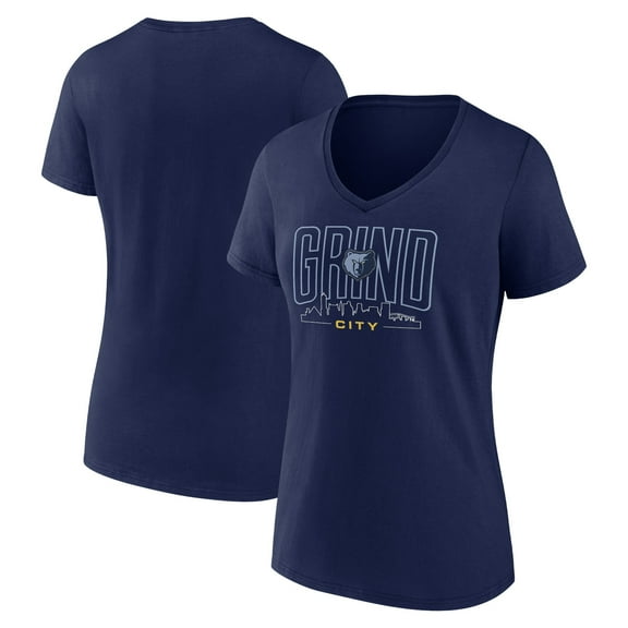 Women's Navy Memphis Grizzlies Huddle V-Neck T-Shirt