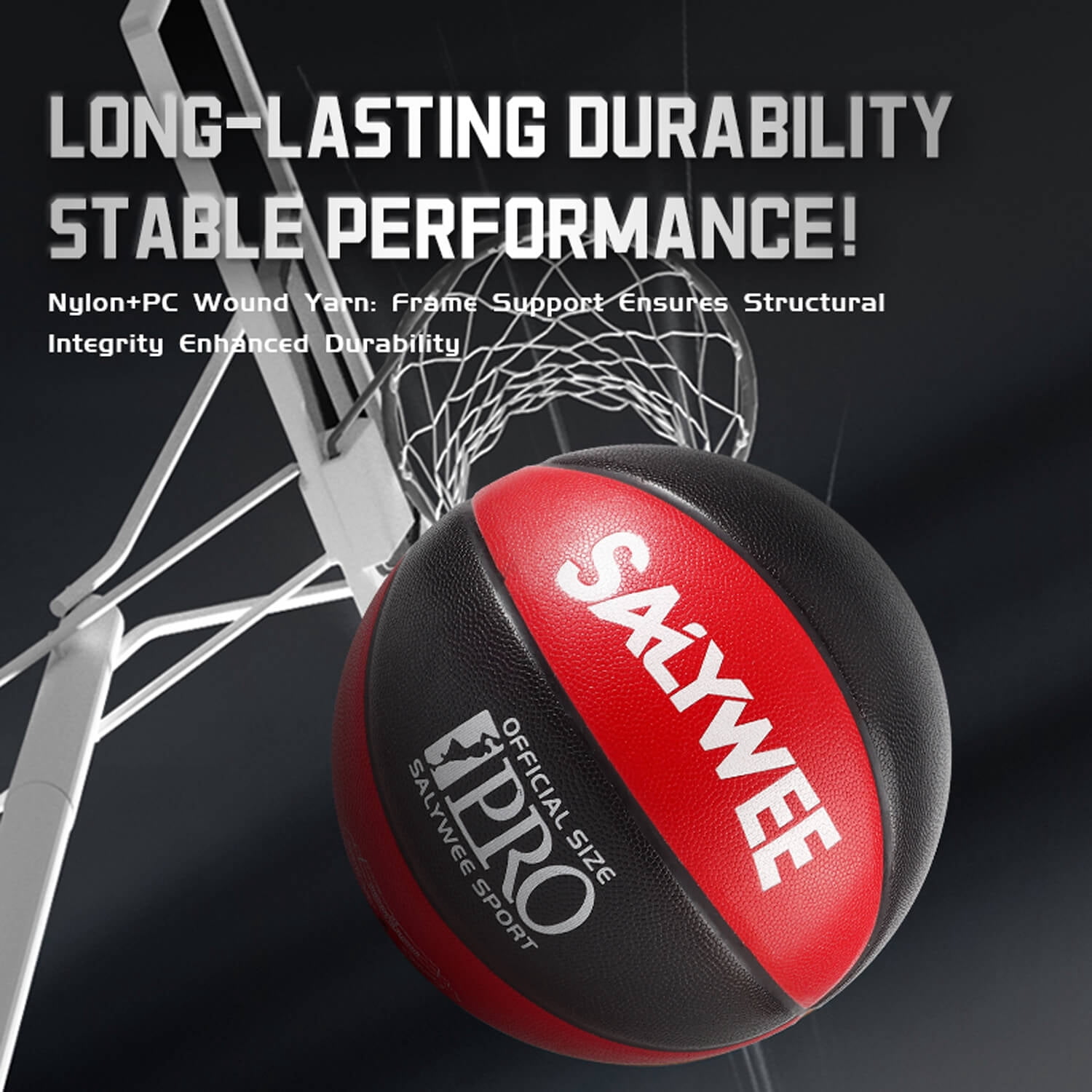 SALYWEE Lightweight Size 7 PU Basketball for Beginners' Play & Training, School Use
