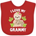 thumbnail image 3 of Inktastic Cute Sloth I Love My Grammy with Green Leaves Boys or Girls Baby Bib, 3 of 4