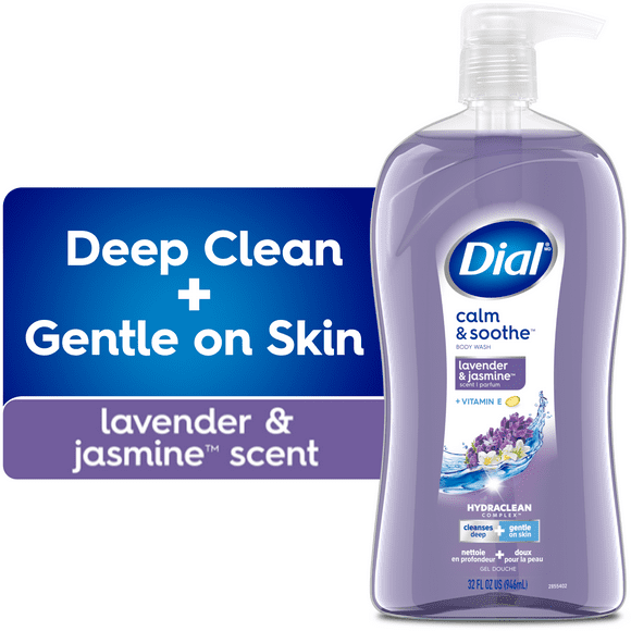 Dial Lavender & Jasmine Soothing Body Wash, 946ml, Dermatologist Tested, Free from Silicones, Parabens, Phthalates, SLS