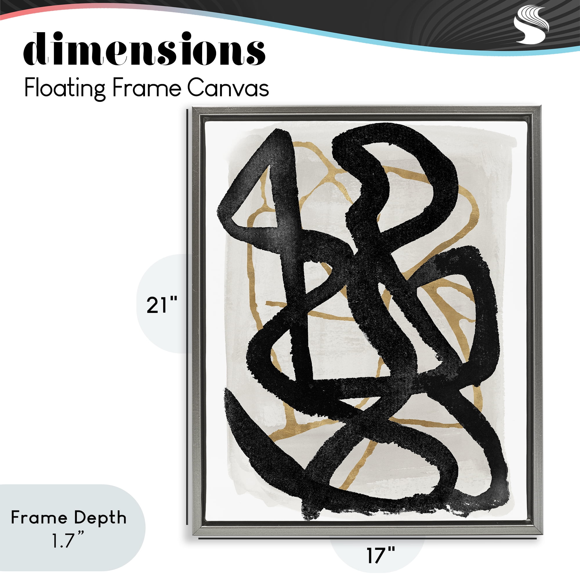 Stupell Industries Hindsight Black & Beige Gray Framed Floater Canvas Wall Art, design by Lucille Price