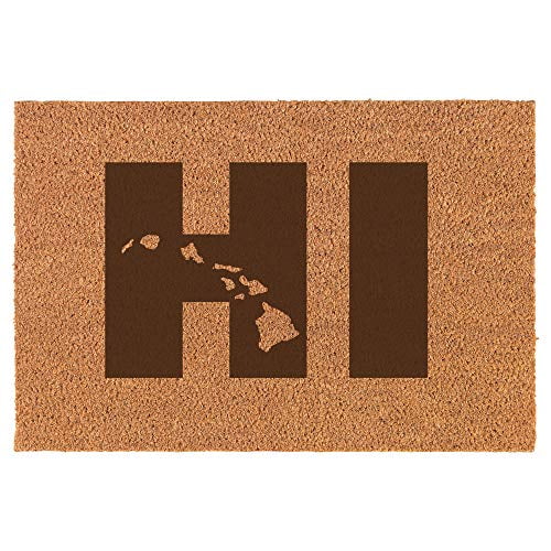 Coir Door Mat Entry Doormat HI Hawaiian Islands Hawaii