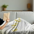 thumbnail image 3 of Oh Baby Soft Flannel Fleece Throw Blanket, Oh Baby Font Writing Ornamented with Sparsed Dot Print, Cozy Plush for Indoor and Outdoor Use, 50" x 70", Earth Yellow and White, by Ambesonne, 3 of 5