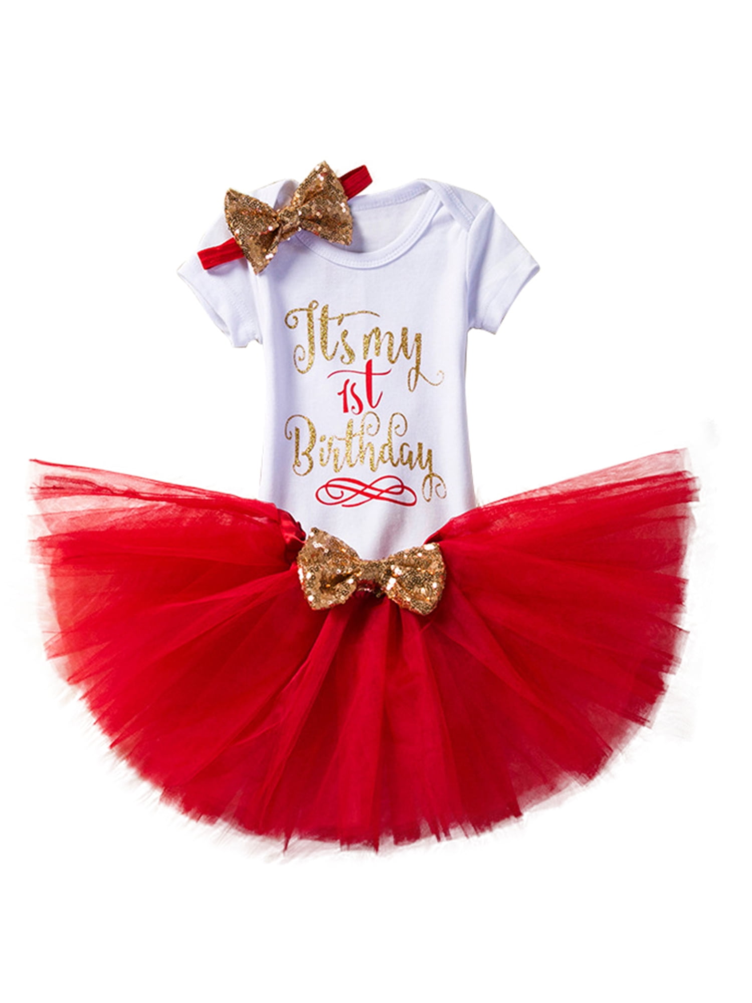 UPAIRC Baby's 3Pcs Flower Girl Kids Party Princess Tops Tutu Skirt ...