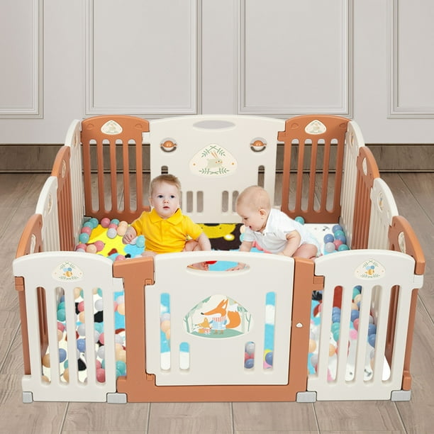 Baby Playpen Kids 14 Panel Safety Play Center Yard Home Indoor Pen