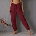 thumbnail image 5 of Rhuody Women'S Pants Wide Leg Relax Fit High Waist Solid Color Trousers Elegant Bottoms 2Xl Wine, 5 of 8