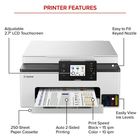 Canon - MAXIFY GX1020 MegaTank Wireless All-In-One SuperTank Inkjet Printer - White