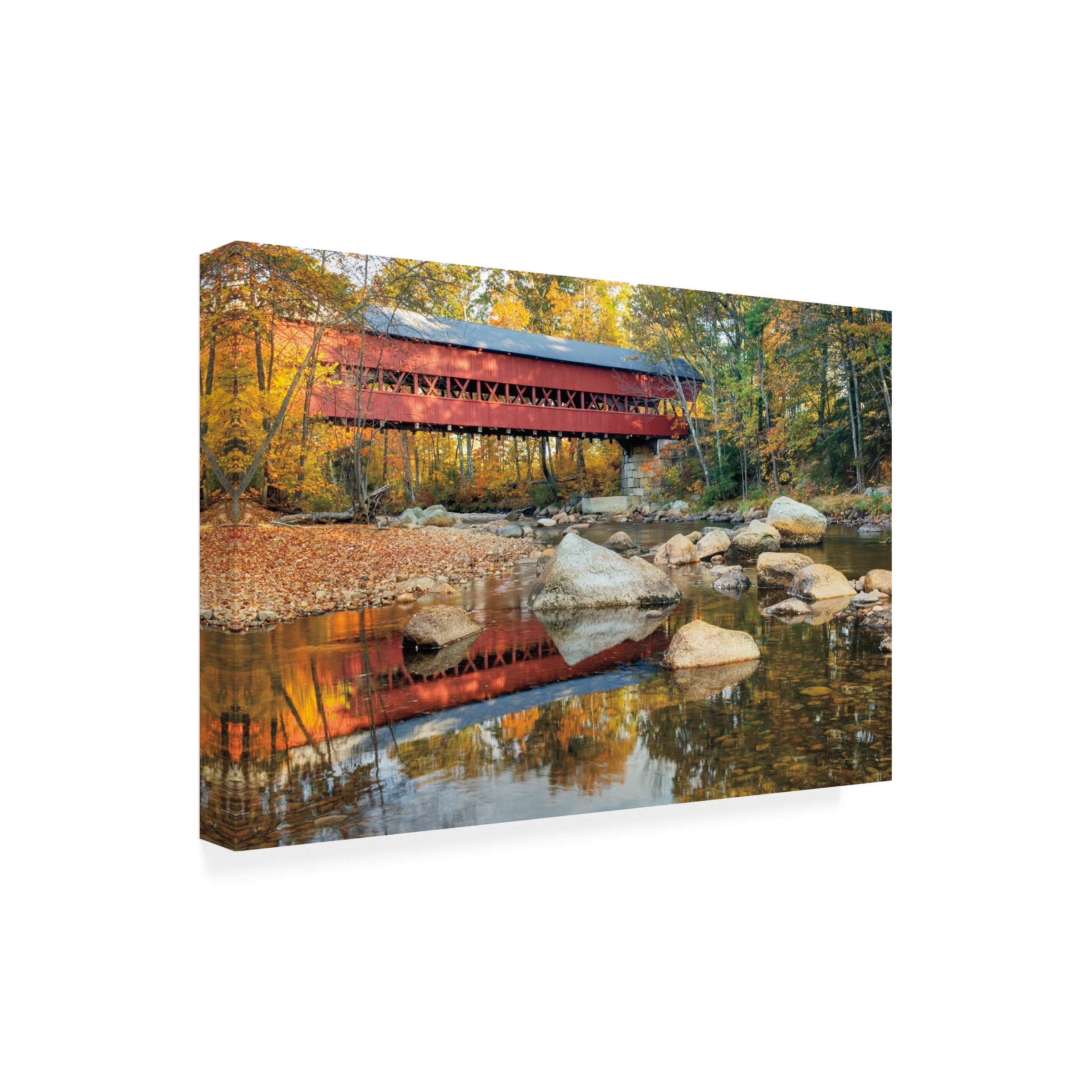 Alan Majchrowicz 'Swift River Covered Bridge' Canvas Art