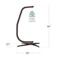 thumbnail image 3 of Best Choice Products Metal Hanging Hammock C-Stand for Chair/ Weather-Resistant Finish, Offset Base - Stand Only - Brown, 3 of 8