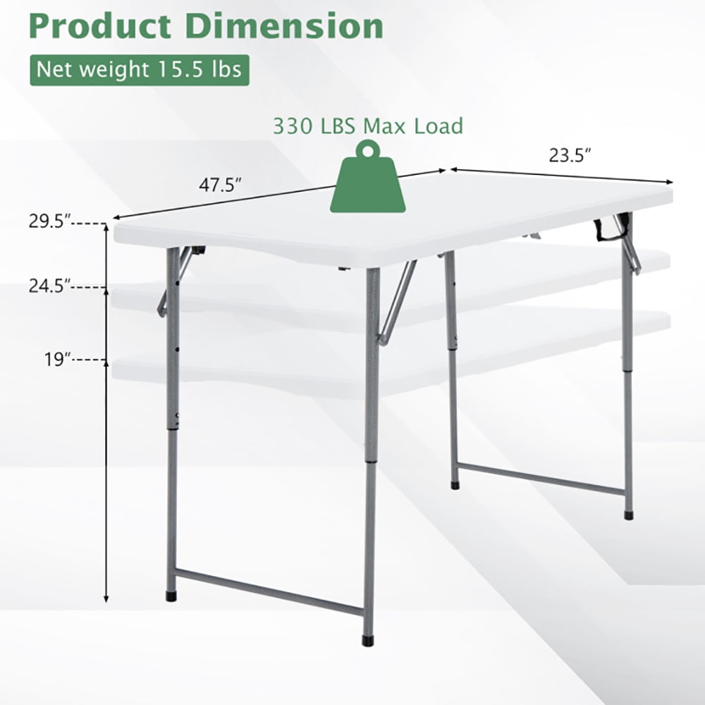 Aimee Lii 3-Level Height Adjustable Folding Table, Camp Tables PorTable Foldable Aimee Lii 3-Level Height Adjustable Folding Table, Camp Tables PorTable Foldable