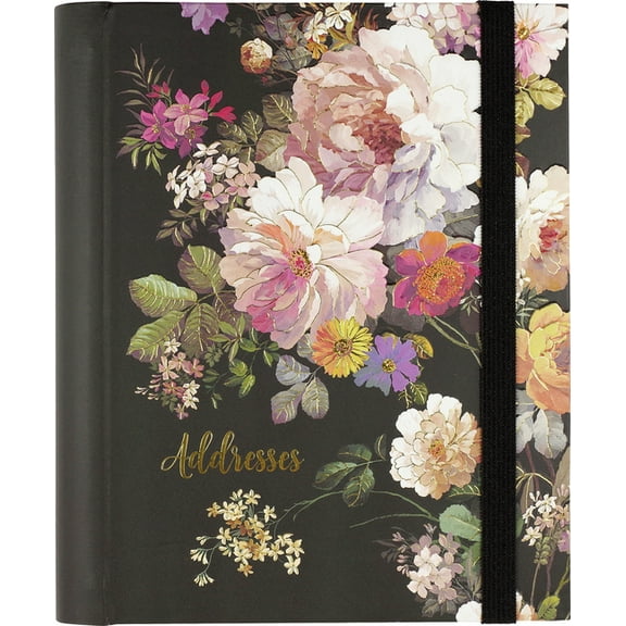 Peter Pauper Press Midnight Floral Address Book, Black, 132 Pages