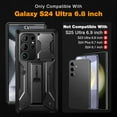 thumbnail image 3 of TONGATE for Samsung Galaxy S24U Case with[2 Front Frames] [Belt-Clip] Rugged Kickstand, Black, 3 of 9