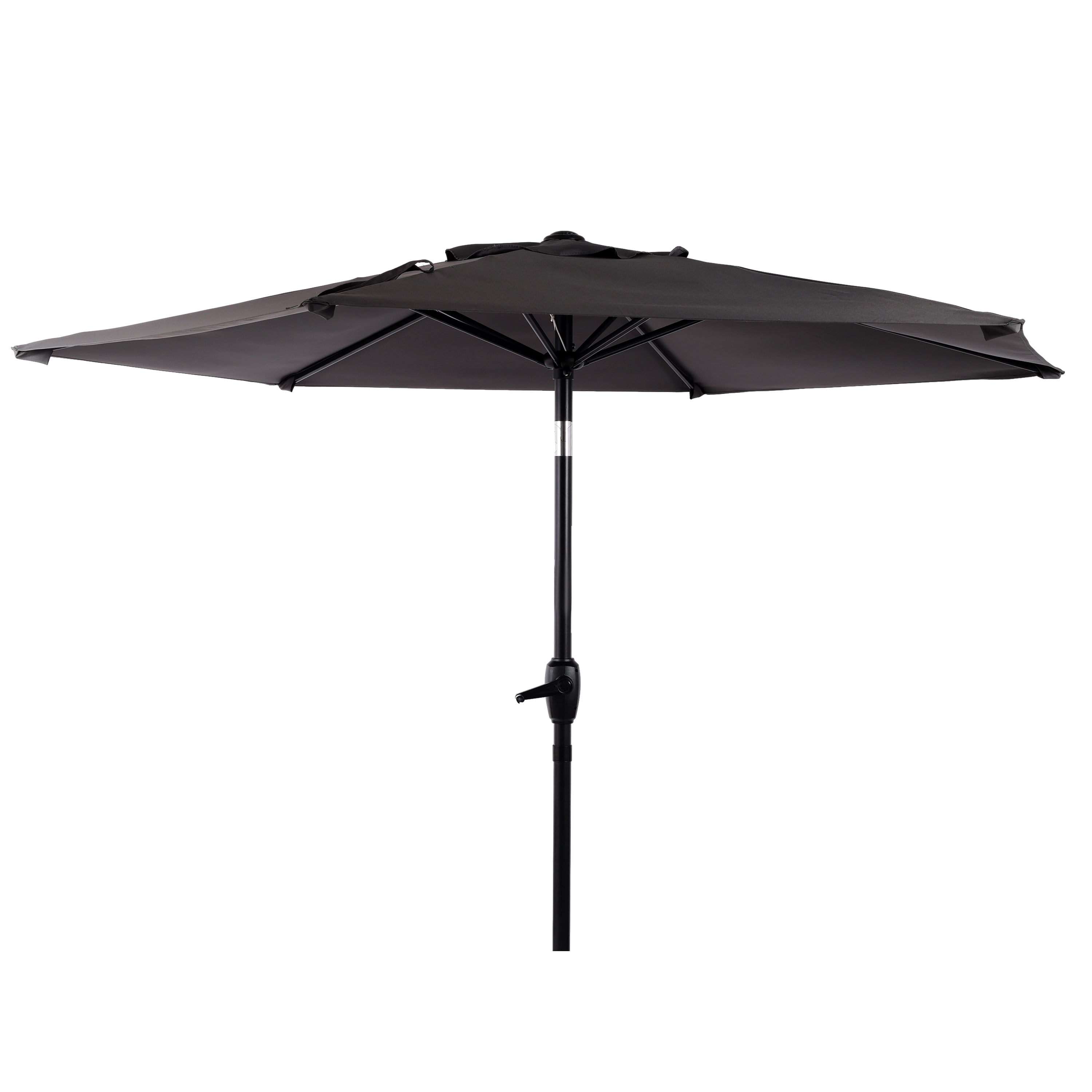10FT Patio Umbrella, Outdoor Market Yard Umbrella, Sun Shade Umbrella with Push Button Tilt and Crank Mechanism for Garden, Deck, Pool and Backyard, Not Include Umbrella Base,Grey