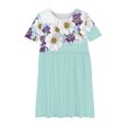 thumbnail image 4 of RXIRUCGD 2025 Vêtements d'Été pour Enfants Robe Extensible à Imprimé Floral pour Fille Robe à Manches Courtes à Col Rond Jupe de Danse pour Enfants, 4 of 4