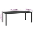 thumbnail image 4 of vidaXL Table de Jardin Noire 185x90x74 cm Aluminium et WPC, 4 of 4