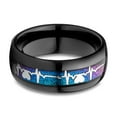thumbnail image 2 of Heartbeat Wedding Ring,8mm Wedding Ring,Tungsten Carbide Ring,Engagement Ring,Black Wedding Ring, 2 of 4