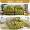 thumbnail image 5 of BYBYME Folding Sofa Bed,8 Inch L Shape Convertible Sofa Bed with Armrests,Floor Sofa Memory Foam Mattress with Pillows,Portable Folding Chair Bed,Lounger for Living Room and Bedroom,etc.,Green, 5 of 7