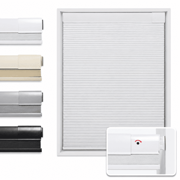 White(blackout) 18 1/2"w X 36"h Cordless No Drill Cellular Window Shades