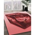 thumbnail image 3 of Ahgly Company Machine Washable Indoor Round Transitional Tomato Red Area Rugs, 8' Round, 3 of 7