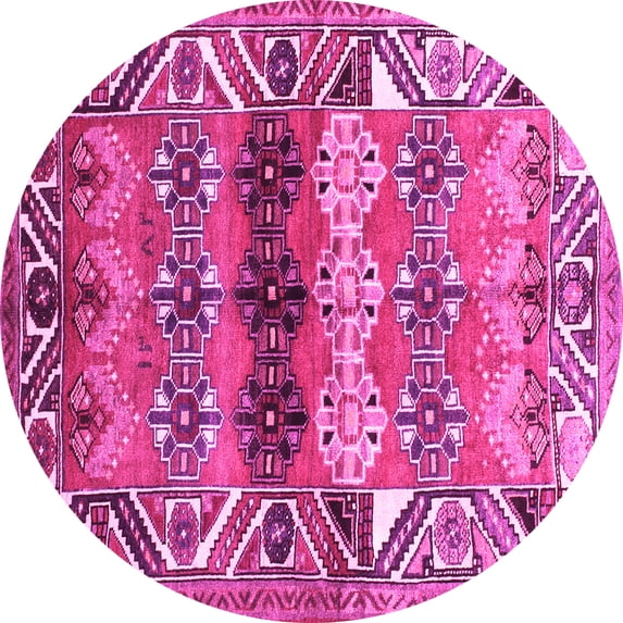Ahgly Company Indoor Round Persian Pink Traditional Area Rugs, 4' Round