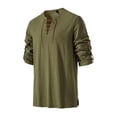 thumbnail image 5 of JOANKDMI Mens Medieval Lace-up Tunic Long Sleeve V Neck Vintage Shirt Viking Pirate Costume Top for Role Play Stage Performance Daily Wear, 5 of 7