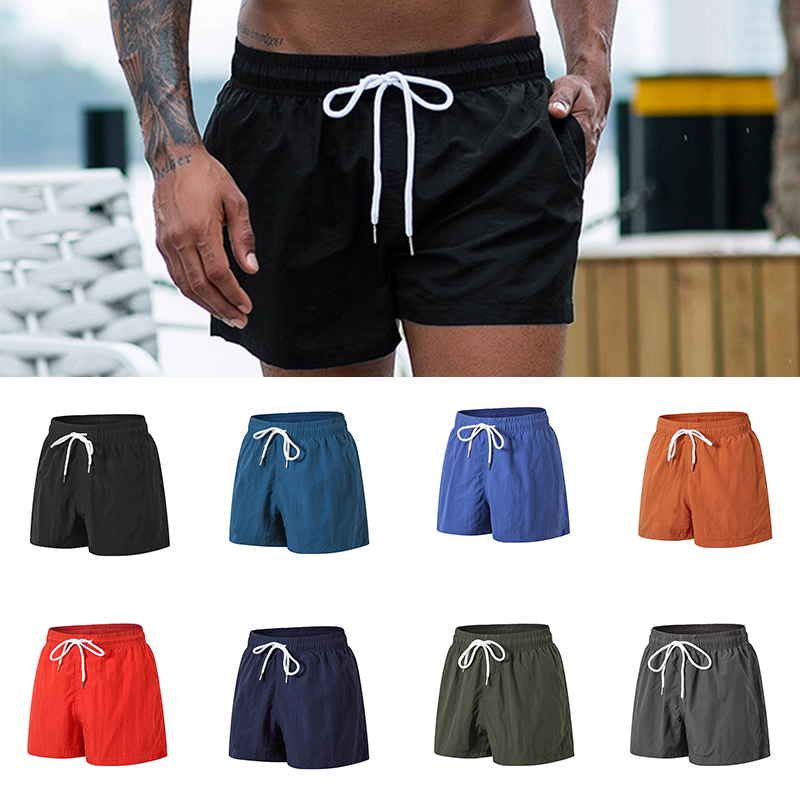 Outdoor Shorts Forthery Summer Sport Pure Color Bandage Casual Loose Sweatpants Drawstring Shorts Pants for Men