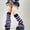 Purple, variant on Outfmvch Leg Warmer Knee Socks Womens Quarter Socks Thigh High Stockings Leg Warmers 80s Women Crew Socks for Women Gym Socks Women Black One Size
