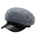 thumbnail image 4 of XIAOCHA Womens Mixed Newsboy Cap Solid Curved Brim Casual Hangout Newsboy Hats,Grey, 4 of 4