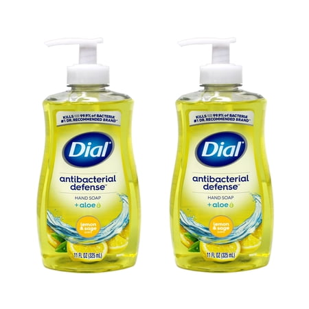 2 Pack - Dial Liquid Hand Soap Antibacterial Defense with Aloe, Lemon Sage, 11 FL OZ