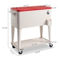 thumbnail image 4 of IVV Freezer Insulation Cart,80Qt Box Square Foot Tube with Drain Pipe Freezer Incubator Rolling Cooler for Camping, BBQs, Tailgating & Outdoor Activities (White+Red Top), 4 of 10