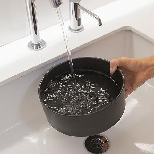 6'' Ceramic Dog Bowl - 30Oz Classic Dogs Food & Water Bowl for Small and Medium Breed Dogs, Heavy Duty Non-Slip Dog Dishes, Food Grade Stoneware Pet Bowl, Dishwasher & Microwave Safe, Black