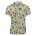 thumbnail image 5 of Watercolor Sunflower Background Sunflower Men Zipper T-shirt Summer Casual Short Sleeve T-shirt Top, 5 of 7