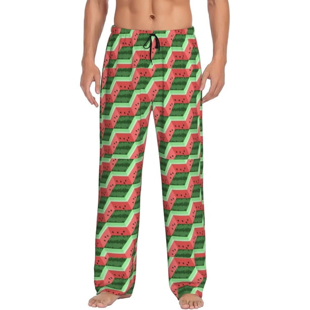 Balery Geometric Watermelon Pantalones de pijama para hombre, pijama ultraligero, pantalón de descanso-XX-Large