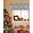 thumbnail image 3 of Christmas Kitchen Valances for Windows Christmas Grey Snowflakes 54" W x 18" L Window Valances Rod Pocket Short Curtains for Bathroom, Living Room, Bedroom, Farmhouse, Cafe, 3 of 6