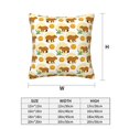 thumbnail image 2 of Throw Pillow Covers, Cartoon Orange Capybara Soft Square Pillow Cases with Invisible Zipper for Couch Bed Sofa, Farmhouse Fall Home Decor 18"x18", 2 of 7