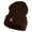 Brown, variant on Wheat Stalks Embroidered 12 inch Acrylic Cuff Long Beanie - Black OSFM