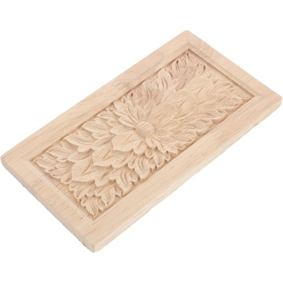 Supvox Unpainted Wood Carved Applique Wood 1Pcs