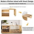 thumbnail image 2 of Table d'Îlot de Cuisine Moderne Extensible - Dessus en Marbre, Conception 4-en-1, 2 of 8