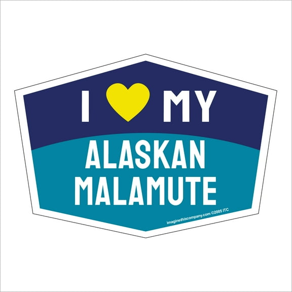 I Love My Alaskan Malamute Hexagon Shaped Magnet